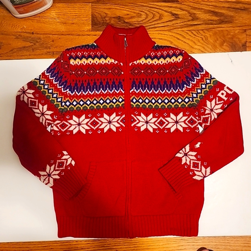 Polo Ralph Lauren boys cotton/wool zipped sweater size M(10-12) like new